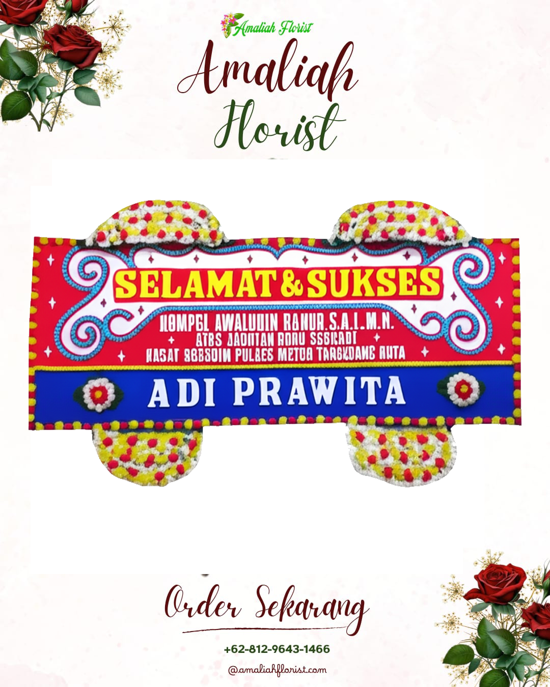 Papan Bunga Ucapan Selamat Medang Kampai